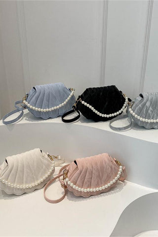 Pearl-Accent Shell Shoulder Bag