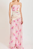Strapless Floral Maxi Dress