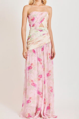 Strapless Floral Maxi Dress