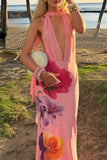 Floral Maxi Halter Dress