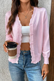 Scalloped Edge Button Cardigan