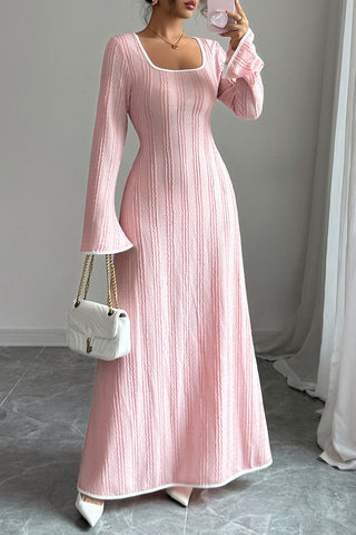 Long Sleeve Textured Maxi Dress