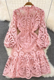 Sheer Floral Lace Midi Dress