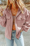 Flap Pocket Drawstring Hood Zip Jacket