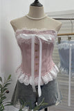 Lace Trim Corset Tank Top