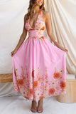 Floral Halter Maxi Dress