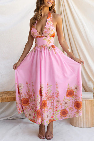 Floral Halter Maxi Dress