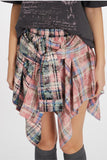 Plaid Handkerchief Mini Skirt