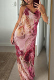 Floral Print Halter Maxi Dress