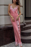 Lace-Trimmed Casual Maxi Dress