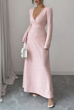 Elegant Maxi Dress with V-Neckline