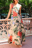 Floral Maxi Dress with Strappy Design