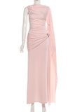One-Shoulder Ruched Evening Gown