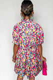 Keyhole Neck Floral Mini Dress