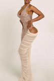 Halter Neck Evening Dress
