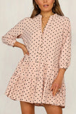 Polka Dot Button-Front Dress