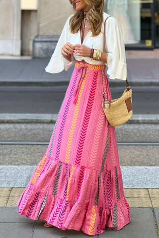 Floral Tiered Maxi Skirt