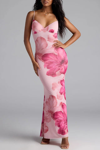 Floral Print Spaghetti Strap Dress