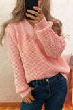 V-Neck Textured Knit Sweater