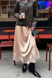 Lace Trim Maxi Skirt