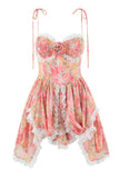 Floral Casual Dress With Lace Accents