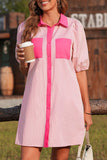 Stripe Color Block Patchwork Mini Dress