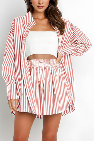 Striped Shirt and Short Set
