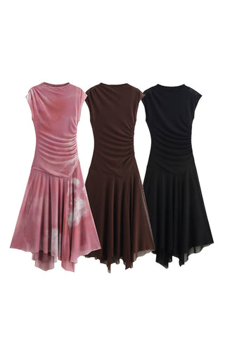 Draped Sleeveless Casual Dress