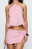 Halter Top and Wrap Skirt Set