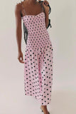 Polka Dot Smocked Casual Dress