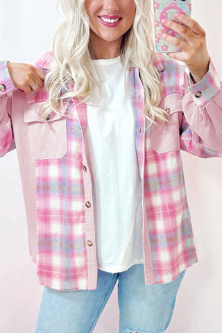 Casual Plaid Button-Up Jacket