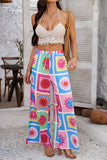 Tile Print Wide-Leg Pants