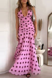Polka Dot Maxi Dress with Flowy Silhouette