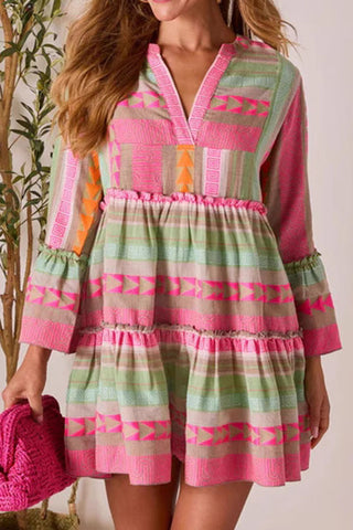 Vibrant Patterned Casual Dress