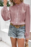 Lace Trim Button-Down Blouse