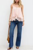 Layered Ruffle Hem Cami Tank