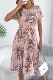 Floral Pleated Casual Dress