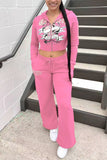 Skull Embroidered Casual Tracksuit Set