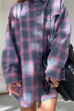 Oversized Plaid Button-Down Shirt