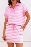 Striped Shirt and Skirt Set