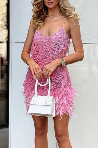 Fringe-Trim Night Out Dress