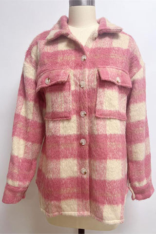 Plaid Button-Front Jacket