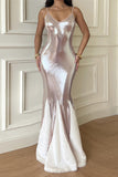 Sleek Spaghetti Strap Evening Gown