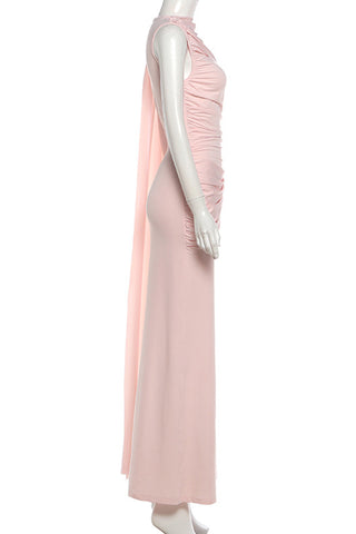 One-Shoulder Ruched Evening Gown