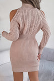 Cold Shoulder Knit Mini Dress