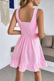 Sleeveless Mini Dress with Ruffled Hem
