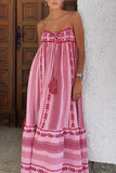 Boho Stripe Empire Maxi Dress