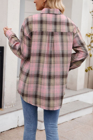 Button-Front Plaid Shirt