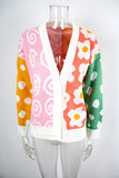 Vibrant Patterned Open Cardigan