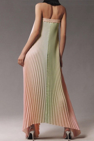Strapless Pleated Evening Gown